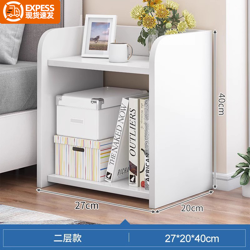 Mesita de noche pequeño moderno minimalista dormitorio estrecho gabinete de cabecera armario de alquiler hogar estante de almacenamiento de cama