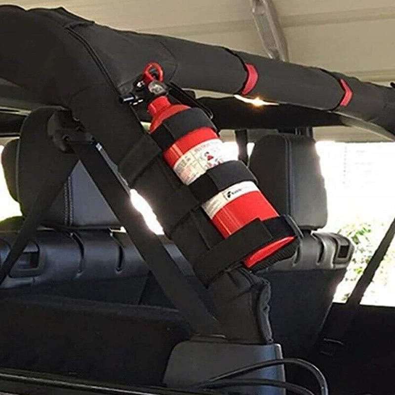 Ремни для огнетушителя для внедорожников Amazon, роликовый стержень для установки огнетушителя Jeep, ремни на липучке