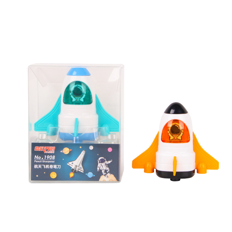 Sacapuntas de un solo orificio del transbordador espacial creativo Mini sacapuntas de plomo continuo para estudiantes Precioso sacapuntas portátiles