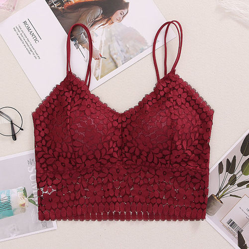 Cross-border large size lace beautiful back underwear for girls, tube top suspender underwear, sexy push-up vest to wrap breasts