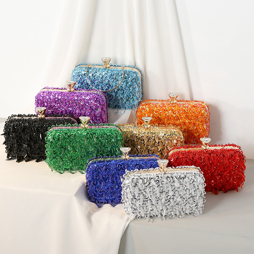 European and American fashion cross-border pure handmade beaded handbags ladies dress dinner bag ladies banquet evening bag