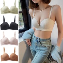 越南泰国跨境内衣女无钢圈一片式加厚小胸显大收副乳上托文胸罩