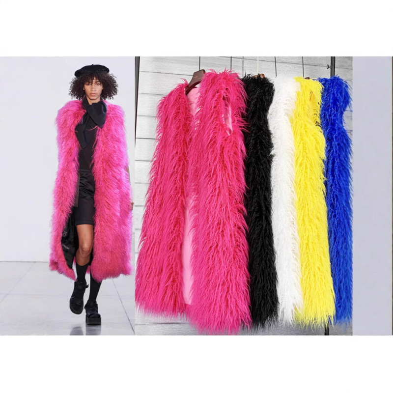 2024 European and American winter extended imitation beach wool fur vest warm vest women's vest coat factory outlet