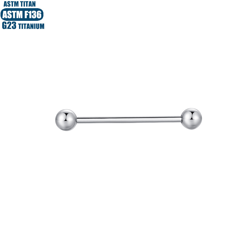 F136 Titanium Perforated Nipple Nail Lip Nail Round Ball Inner Spiral 1.6mm Straight Barbell Piercing Jewelry Eyebrow Nail Ear Bone Nail detail image 7