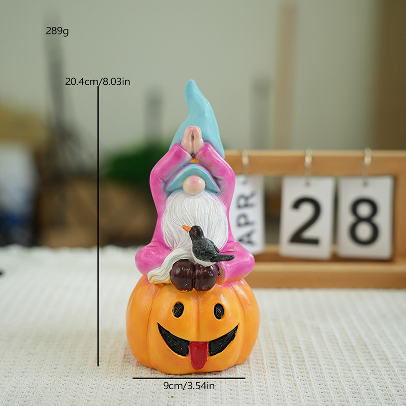 クロスボーダーハロウィン新ガーデンエルフ像ノーム装飾品ハロウィンノーム樹脂カボチャエルフ置物|undefined