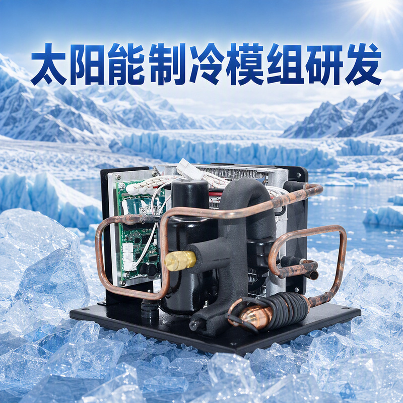 Solar cell power supply DC12v 24v48v300w mini fridge condensing unit refrigeration equipment
