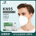 KN95防护口罩批发厂家五层高效过滤一次性口罩防尘防飞沫舒适透气