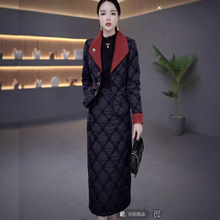 高档加绒加厚两件套套装裙2025冬季新款气质减龄保暖显瘦外套裙子