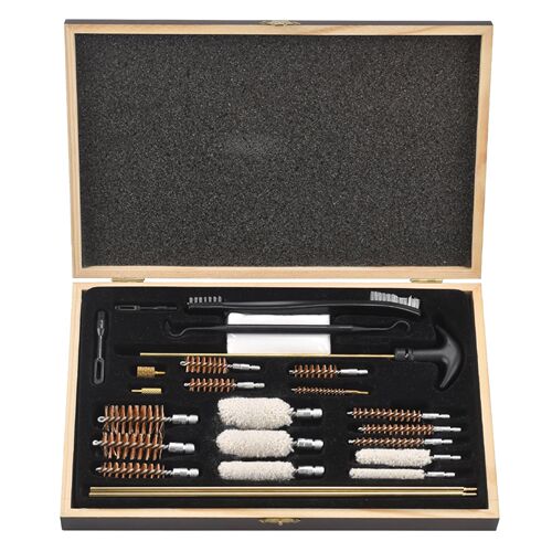 gk08 gun brush with crochet double-headed toothbrush cleaning brush set aluminum box wooden box gun maintenance tool barrel brush