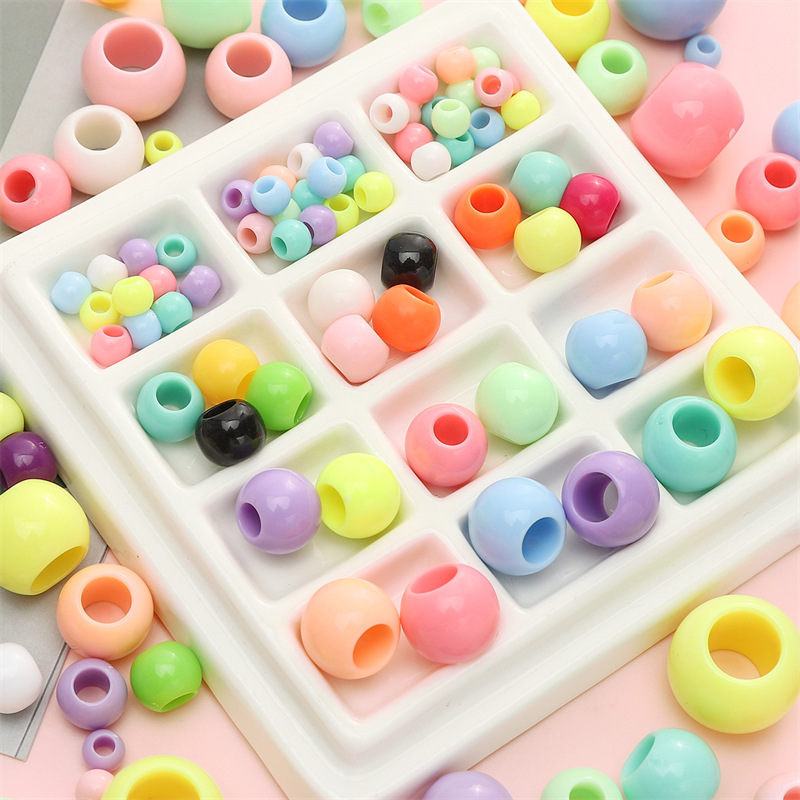 6-20mm Acrylic Ice Cream Color Large Hole Beads Mixed Color Round Beads Handmade DIY Mobile Phone Chain Jewelry Material Accessories 6-20mm Acrylic Ice Cream Color Large Hole Beads Mixed Color Round Beads Handmade DIY Mobile Phone Chain Jewelry Material Accessories
