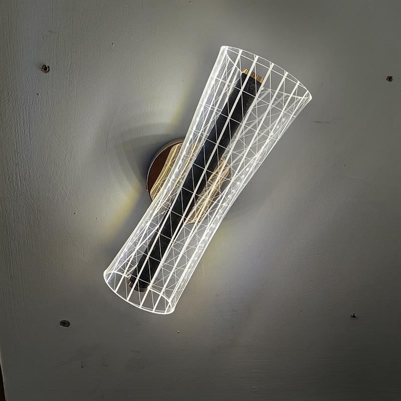 Luz de fondo acrílico luz de fondo pasillo moderno cabecera cama lujosa lámpara de pared hotel escalera simple sala de estar Yak