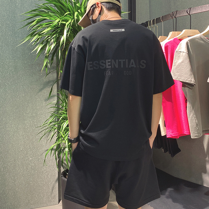 2023 primavera y verano American Essentials marca de moda pesada camiseta Street FOG algodón manga corta de los hombres de estilo High Street