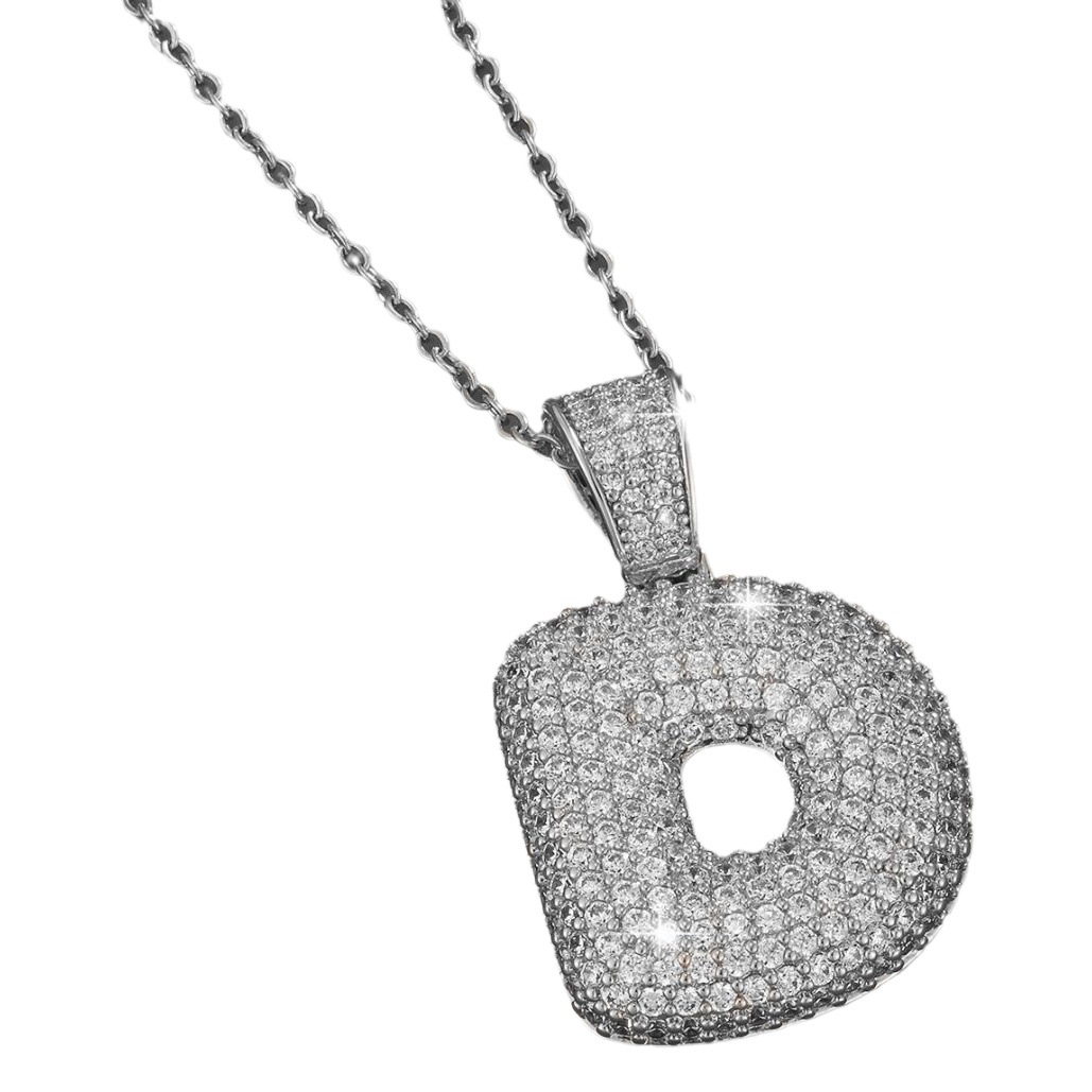 Xupe joyería nueva transfronteriza micro-incrustaciones de 26 letra colgante Q linda fuente Inglés letra colgante accesorios de la joyería