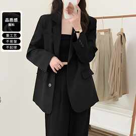 黑色西装高级感外套女秋季新款韩版宽松廓形气质休闲西服网红