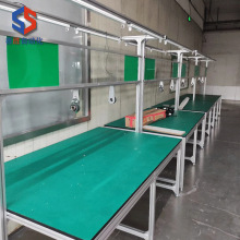 廠家定做車間防靜電工作桌工作台流水線雙邊燈架操作台裝配打包台