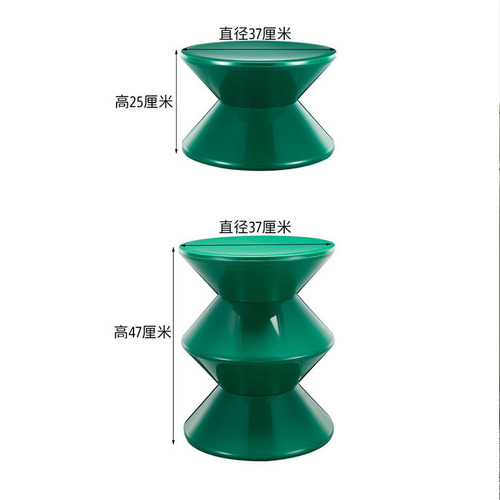 Nordic shoe-changing small stool for home living room bench children's plastic low stool creative round hourglass stool