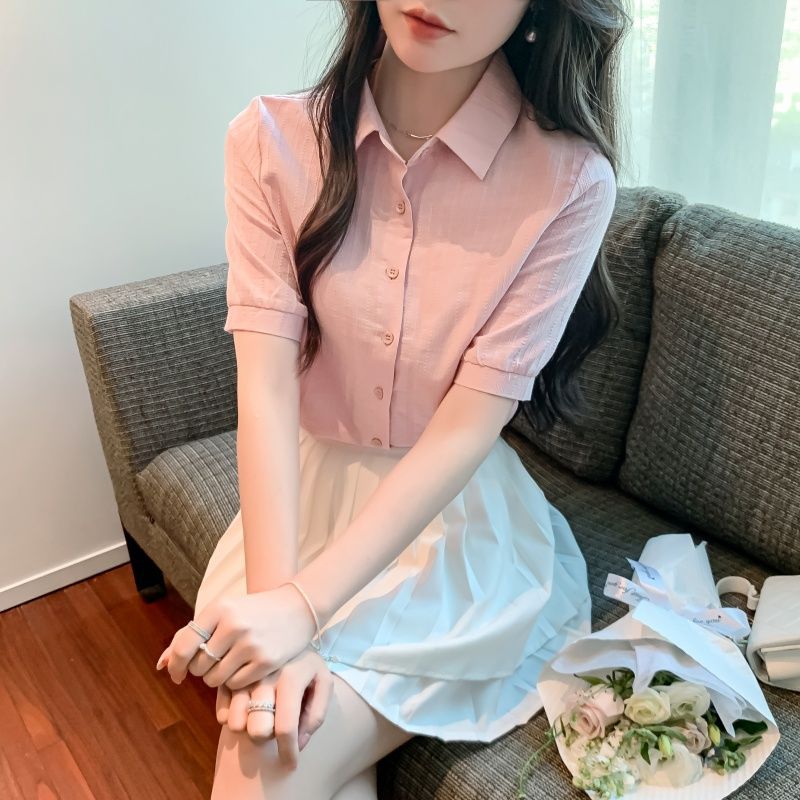Summer fashionable thin solid color cotton professional shirt
