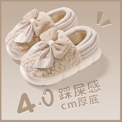 女性のためのヒール付き綿スリッパ 2025 冬の新しい屋内ホーム暖かい豪華な産後綿の靴女性のための冬