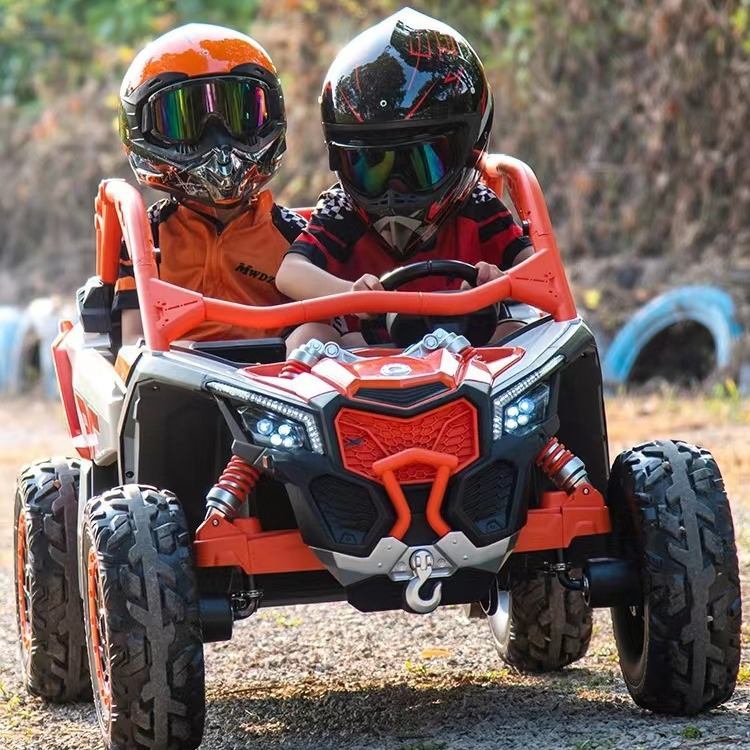 Bombardier todoterreno coche eléctrico para niños, coche de juguete para padres e hijos de cuatro ruedas, coche de control remoto para bebés de dos plazas para adultos