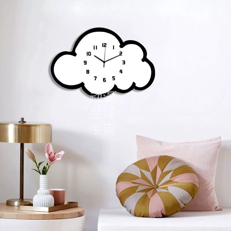 Настенные часы с мультяшным дизайном «Солнце и облака», для гостиной и детской комнаты, бесшумные, милые, с функцией картинки-пазла