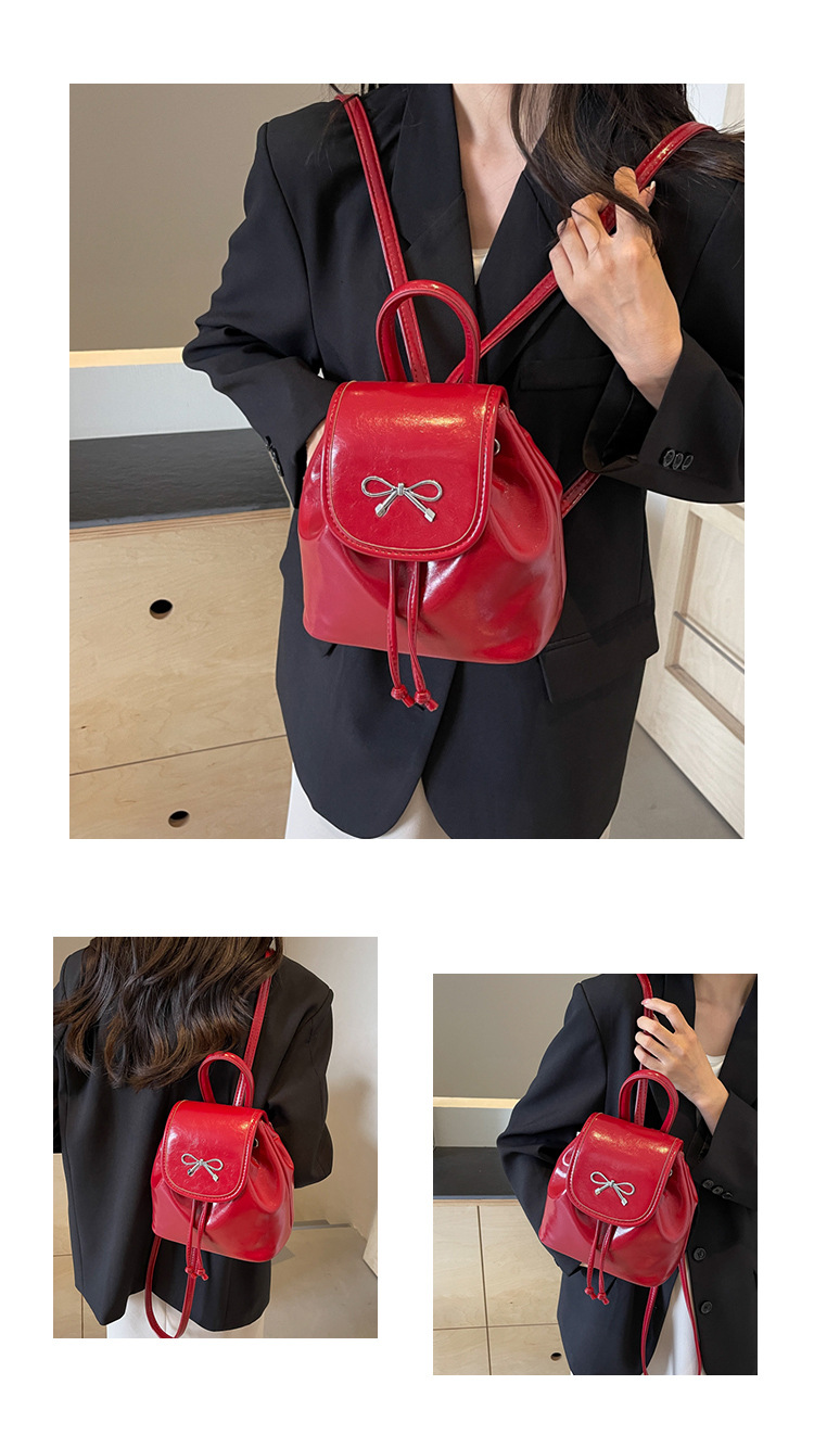 2024 New Fashionable Bucket Bow Korean Edition Casual Shoulder Small Women's Bag Handheld Personalized Backpack_voghion.com