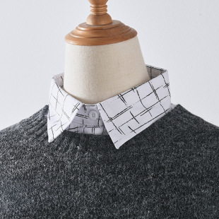 Trendy and Fashionable Collar Cotton Decorative Collar Vintage Plaid Fake Collar
