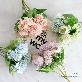 ！假花花束塑料花小束把花玫瑰绢布花干花家居摆设装饰