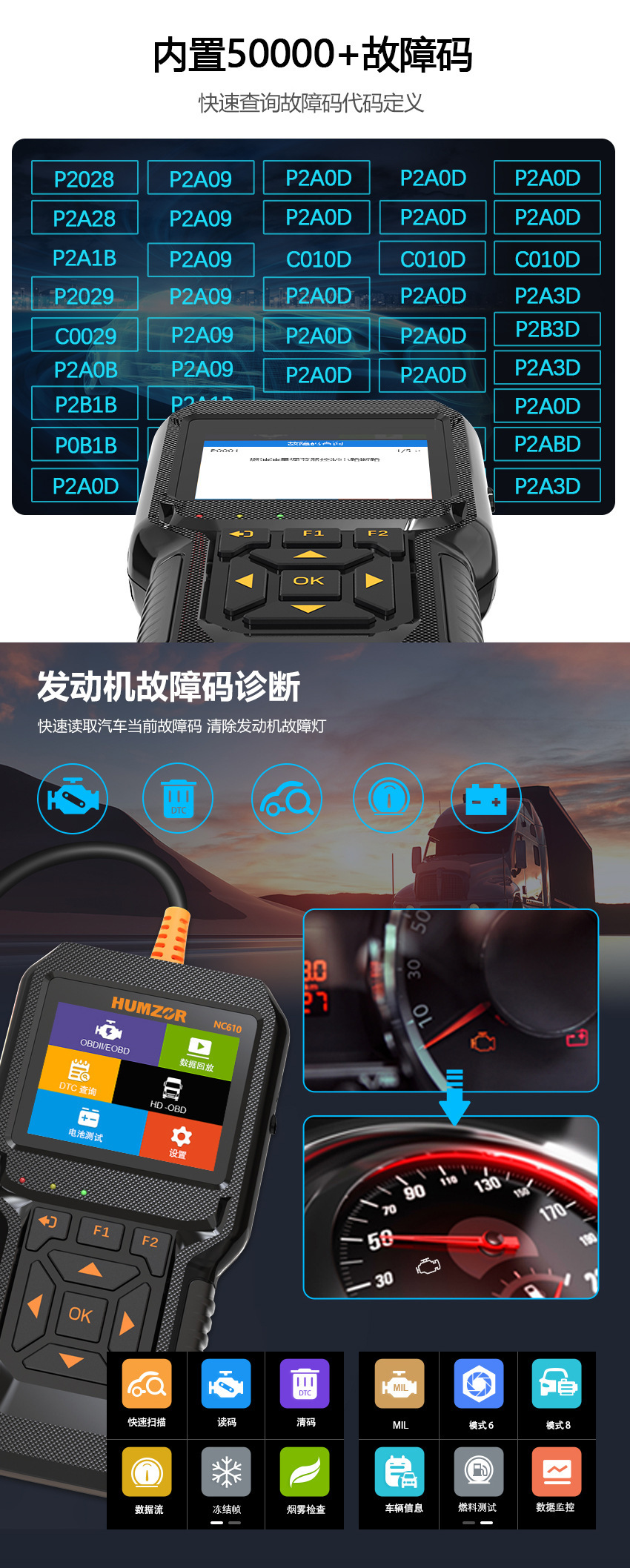 Car Obd Engine Fault Diagnostic Instrument Fault Light Clearing Multi-Function Decoder Annual Inspection Pre-Audit