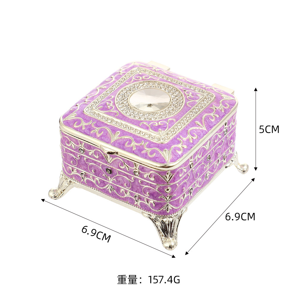 Square retro metal enamel