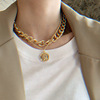 Accessory, metal chain, human head, pendant, necklace, European style, simple and elegant design