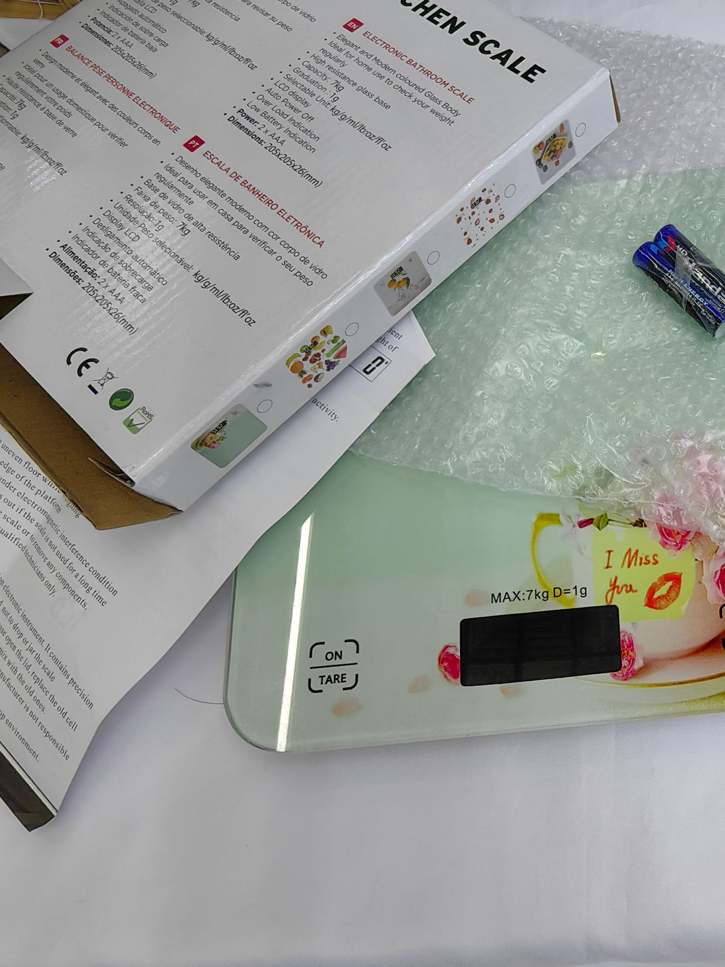 2023 nueva escala de horneado escala de frutas escala electrónica 7kg / 1g escala de cocina escala de vidrio