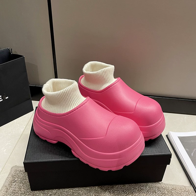 Модные теплые женские утепленные ботинки на толстой подошве с флисовой подкладкой, закрытые сзади, для осенне-зимнего сезона 2025 года