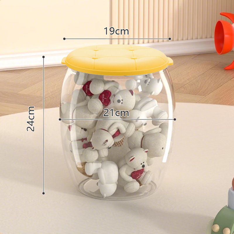 子供用収納ボックス、赤ちゃんのおもちゃ、人形、積み木収納バケツ、多機能収納プラスチック透明収納ベンチ、家庭用|undefined