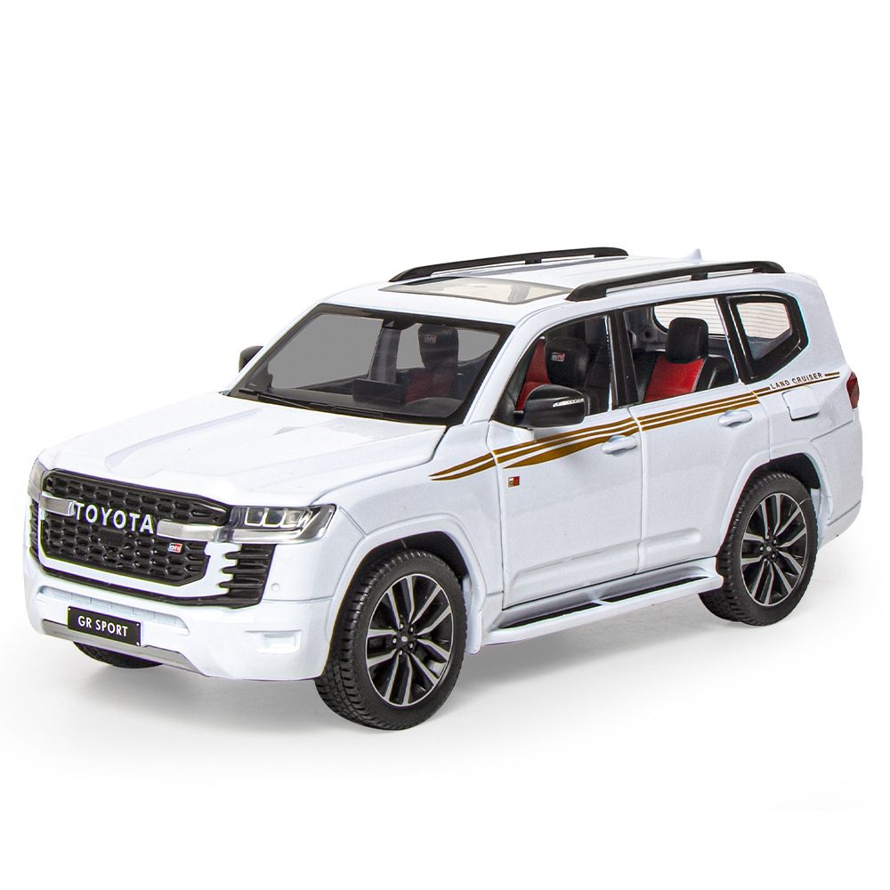 (2개) 1:24 쿨리지 랜드 크루저 LC300 합금 모델 ACOUSTO-OPTIC HUILI 오프로드 보이 장난감 자동차