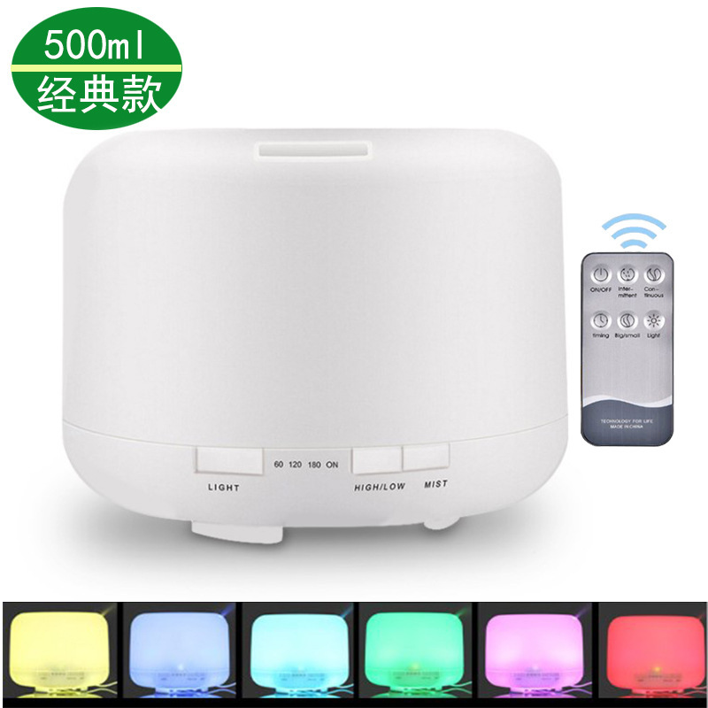 Difusor de aroma popular de 500 ml para uso en interiores, hogar, oficina, hotel, gran salida de vapor, humidificador silencioso, difusor de aroma ultrasónico.