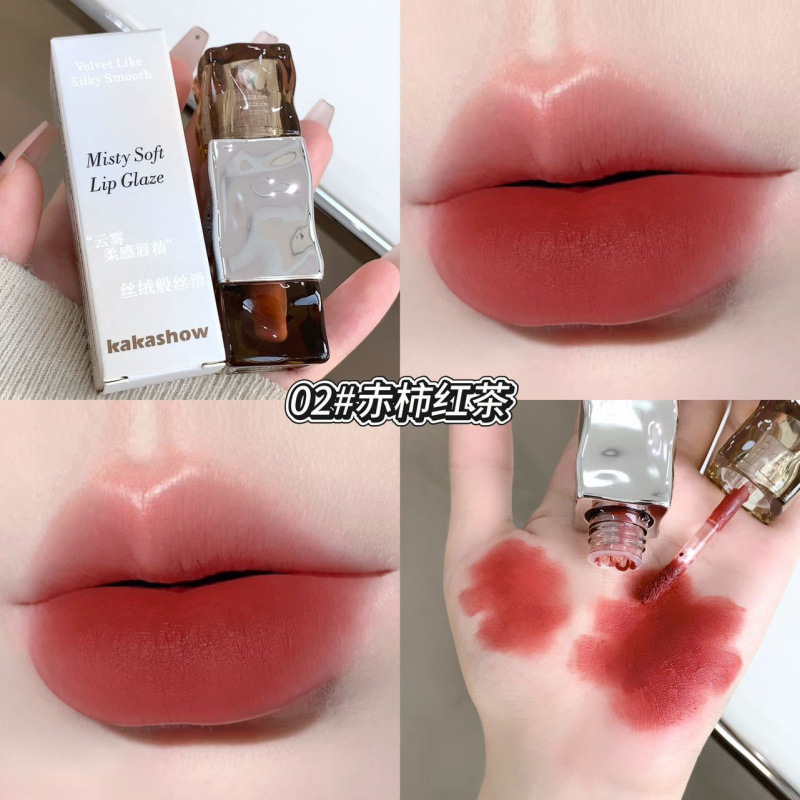Kakashow nubes esmalte labial suave niebla superficie mate terciopelo color duradero no seco blanqueamiento labial al por mayor