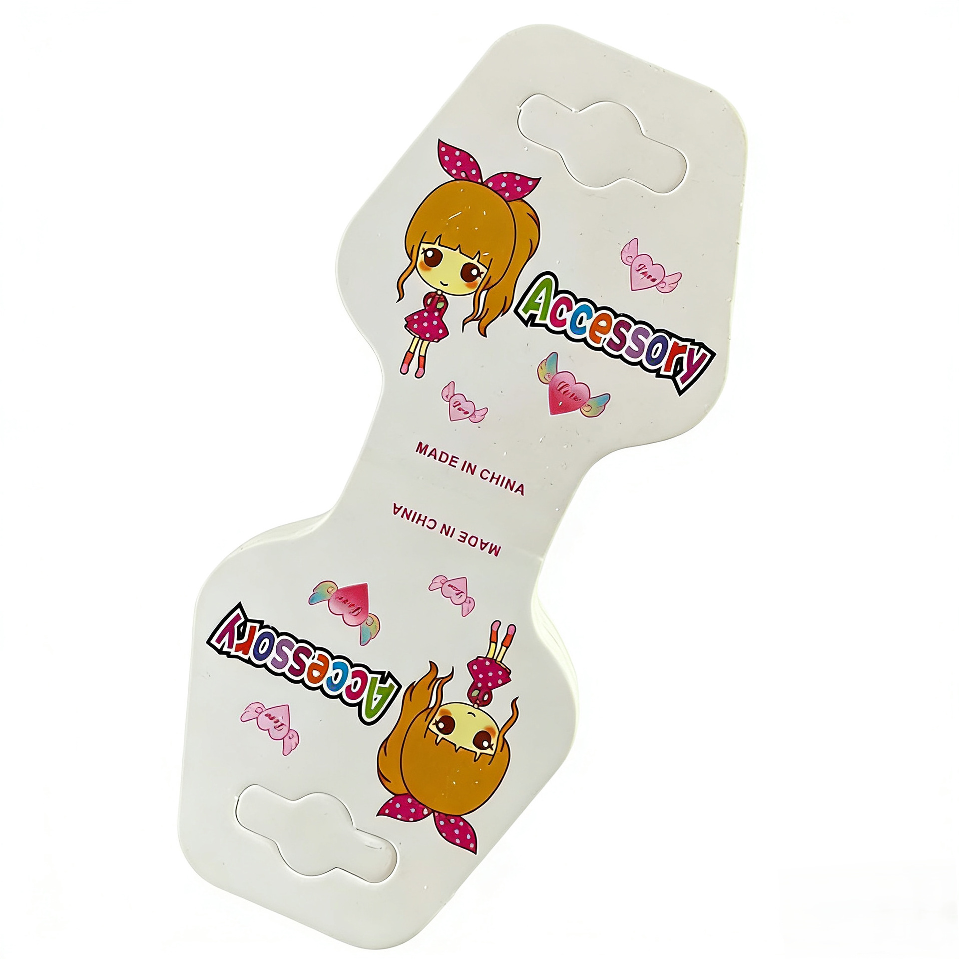 Tarjeta de embalaje de tarjeta plegable especial creativa tarjeta de cuerda de cabello infantil tarjeta de papel de anillo de intestino grueso tarjeta de cabeza de cuerda de papel joyas tarjeta de visualización