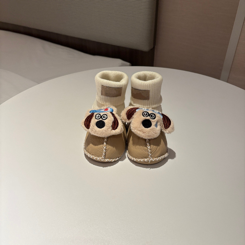 桑坡婴儿棉鞋羊皮毛一体步前鞋袜ins卡通男女宝宝软底毛毛鞋秋冬|undefined