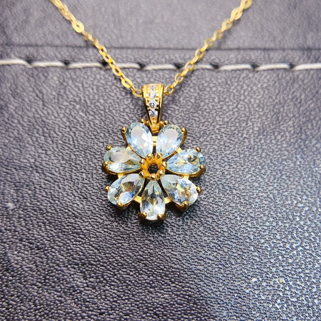 Заводская оптовая продажа натуральная подводная подвеска S925 серебряная инкрустация основного камня 3*5 горячо продается в Европе и Америке