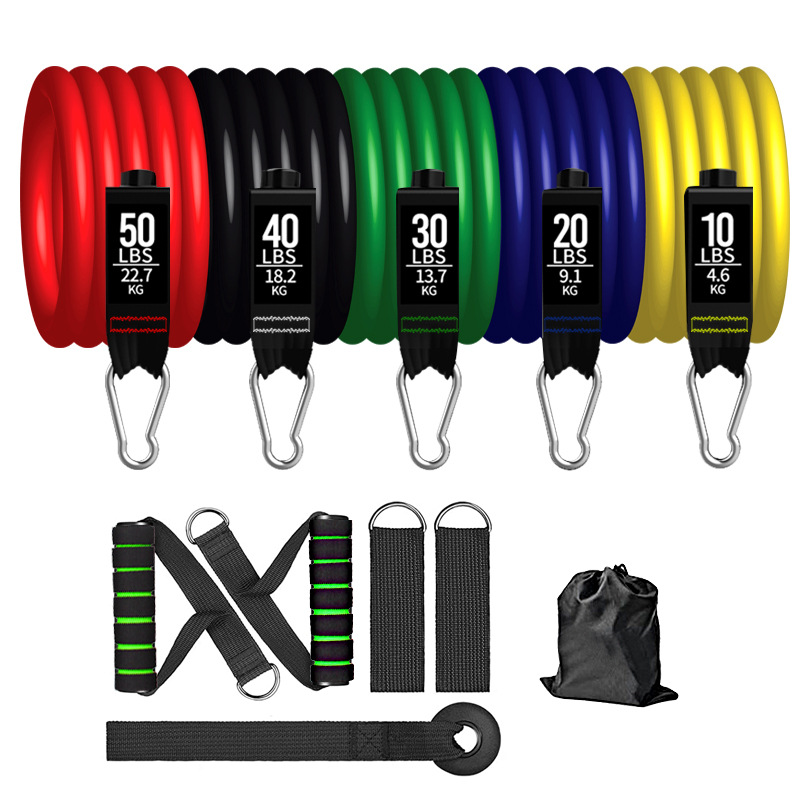 TPE11 set tensión cuerda banda de tensión cuerda elástica látex tensión dispositivo 200 libras 150 libras resistencia traje