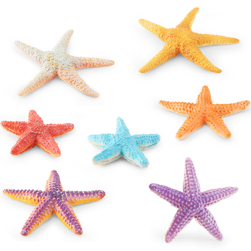 Transfronterizo Nueva simulación de la vida marina de cinco ángulos de las estrellas de mar de trinquete animal variedad de estrellas de mar decoración estática juguetes de playa