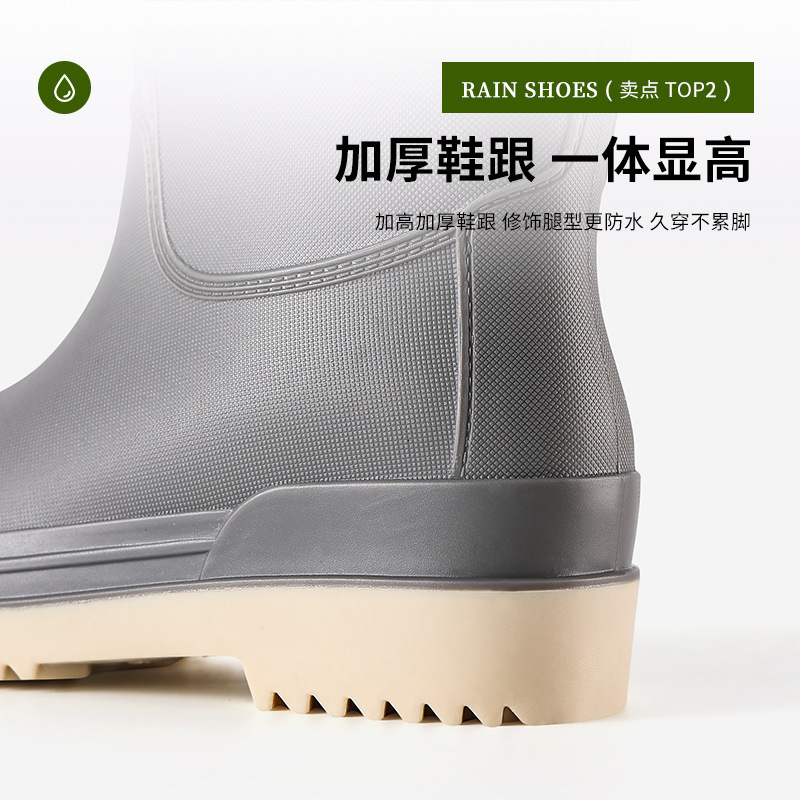 Botas de lluvia de mujer zapatos de lluvia de mujer 2023 nuevas botas de lluvia de barril alto para mujeres comercio exterior de Corea del Sur al por mayor transfronterizo