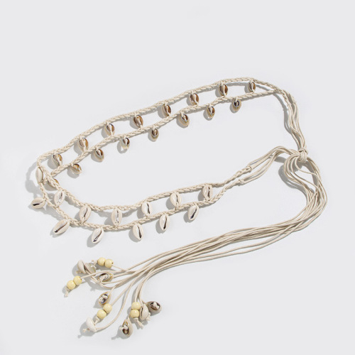 Summer Women's Shell Natural Braided Ethnic Style Decorative Handmade Women's Waist Rope Fashion Bohemian Women's Belt