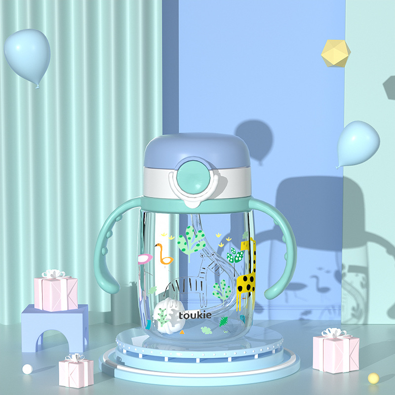 Copa regordete taza portátil bebé especial taza de paja taza de agua resistente a la caída de alto aspecto taza de dibujos animados