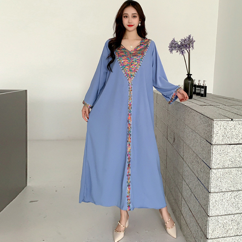 Robe-Style Palace-Style Long-Sleeved Dress, Loose Plus-Size Long Dress for Fat Girls Robe-Style Palace-Style Long-Sleeved Dress, Loose Plus-Size Long Dress for Fat Girls