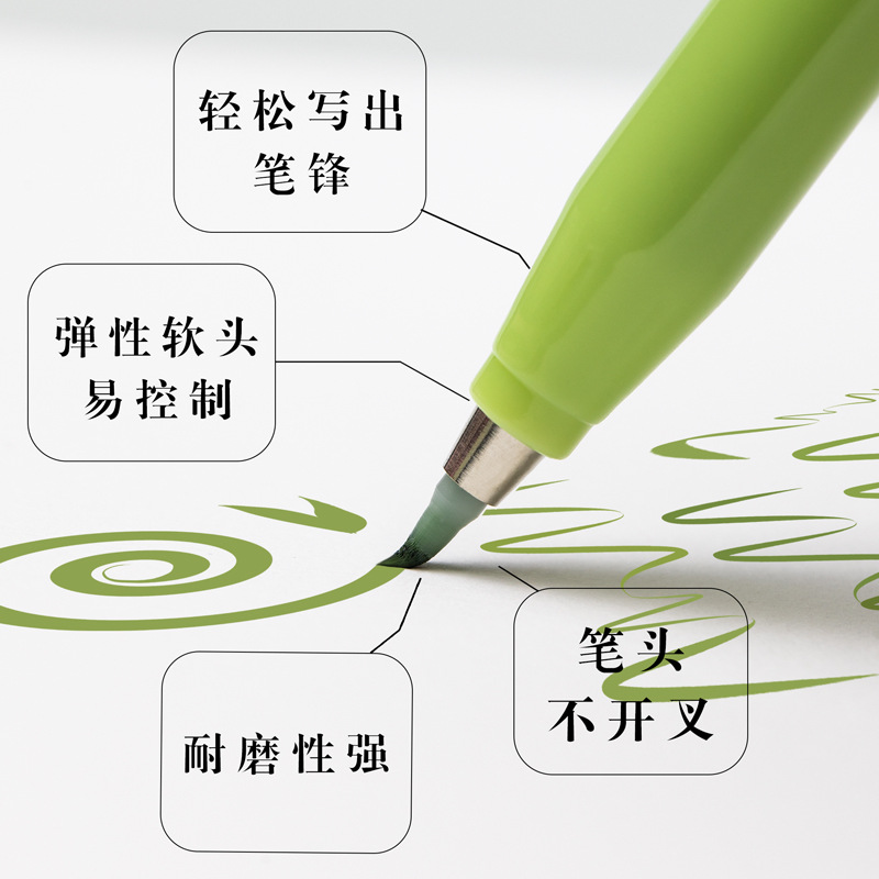 Guangna GN2307 color Xiuli pluma a base de agua práctica de caligrafía pluma suave cabeza de pluma con frente de pluma TikTok popular pluma de marcador de tapa