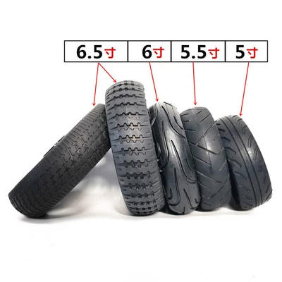 5.5/6/6.5 Inch 5X2 Solid Tire Set 6.5*1.5 Honeycomb Tire Wheel 6X2 Solid Tire Wheel Assembly