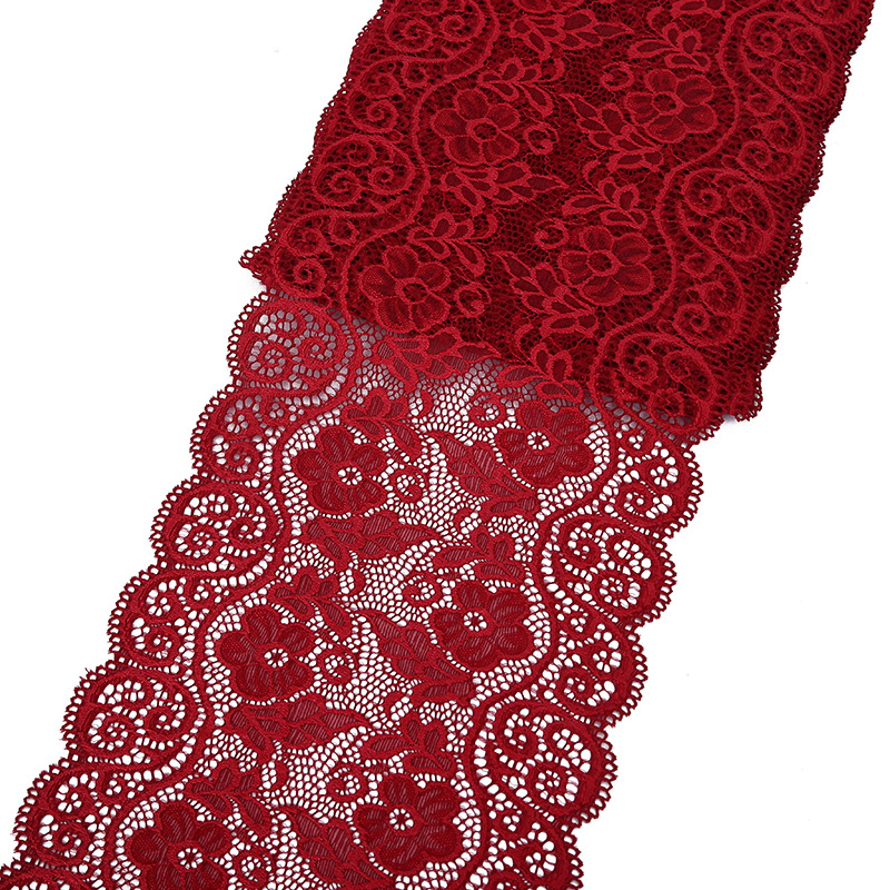 Spandex de encaje de nylon de encaje elástico multicolor opcional accesorios de ropa de las mujeres materiales de ropa al por mayor