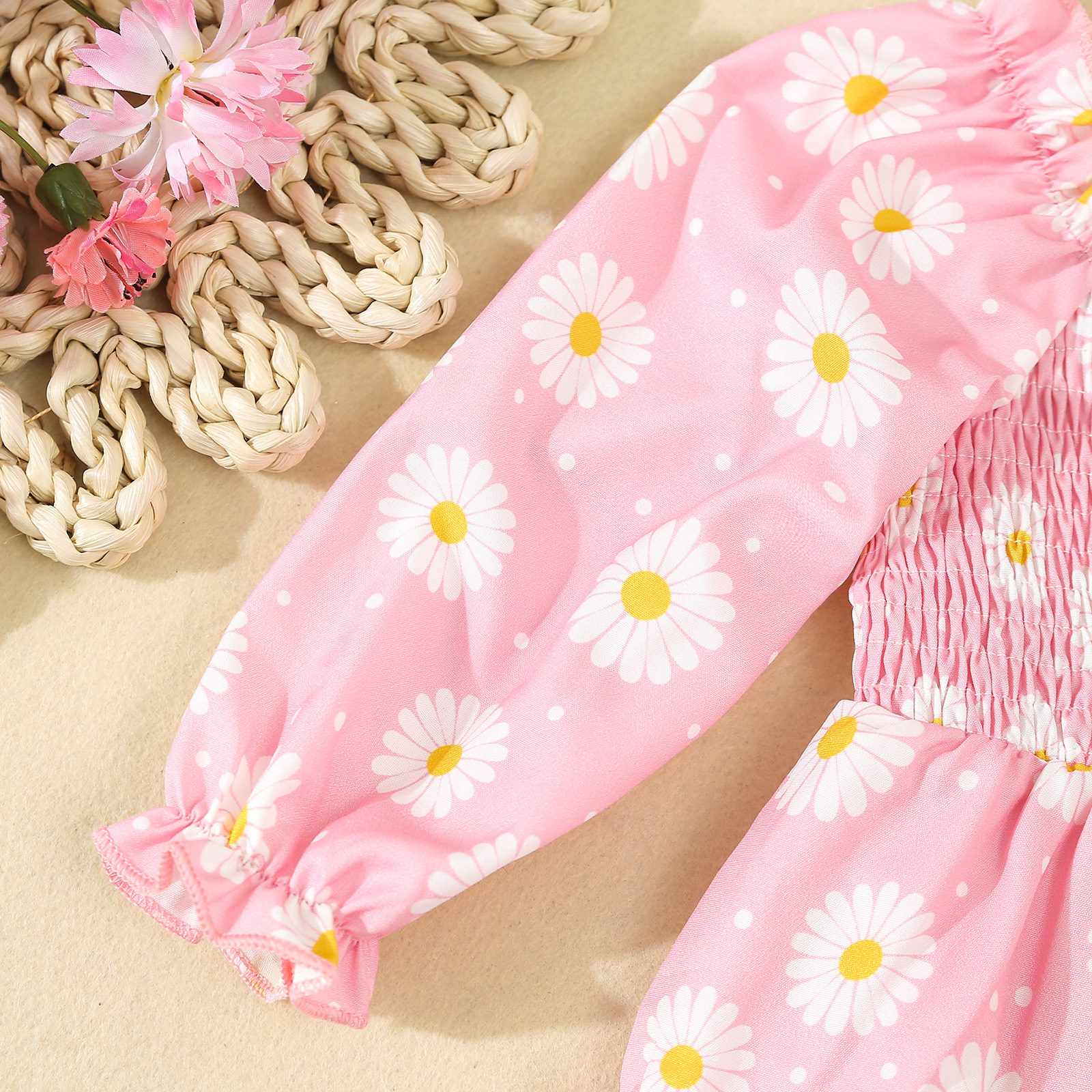 Baby romper kjole med hårbånd til piger forår og efterår_voghion.com