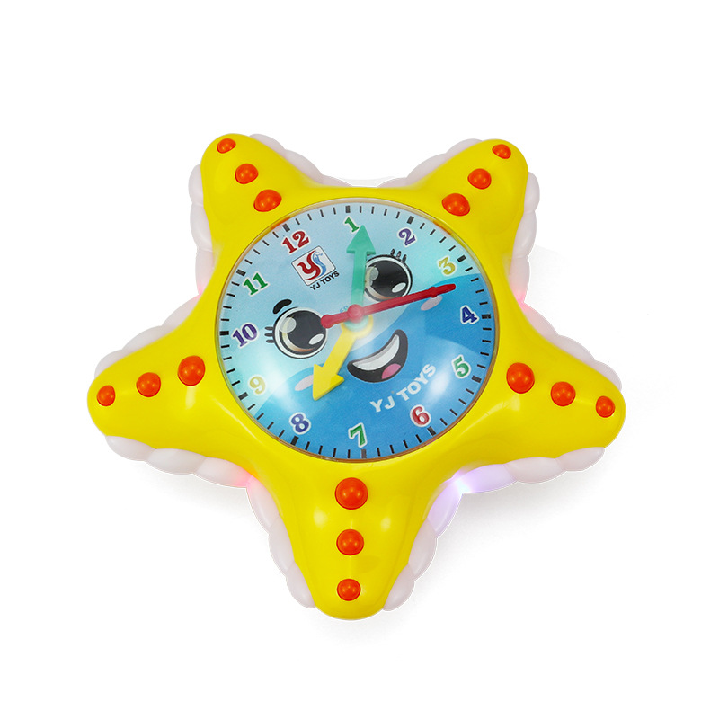 Nuevo reloj de dibujos animados eléctricos estrella de mar universal caminando música iluminación simulación de animales marinos juguetes infantiles